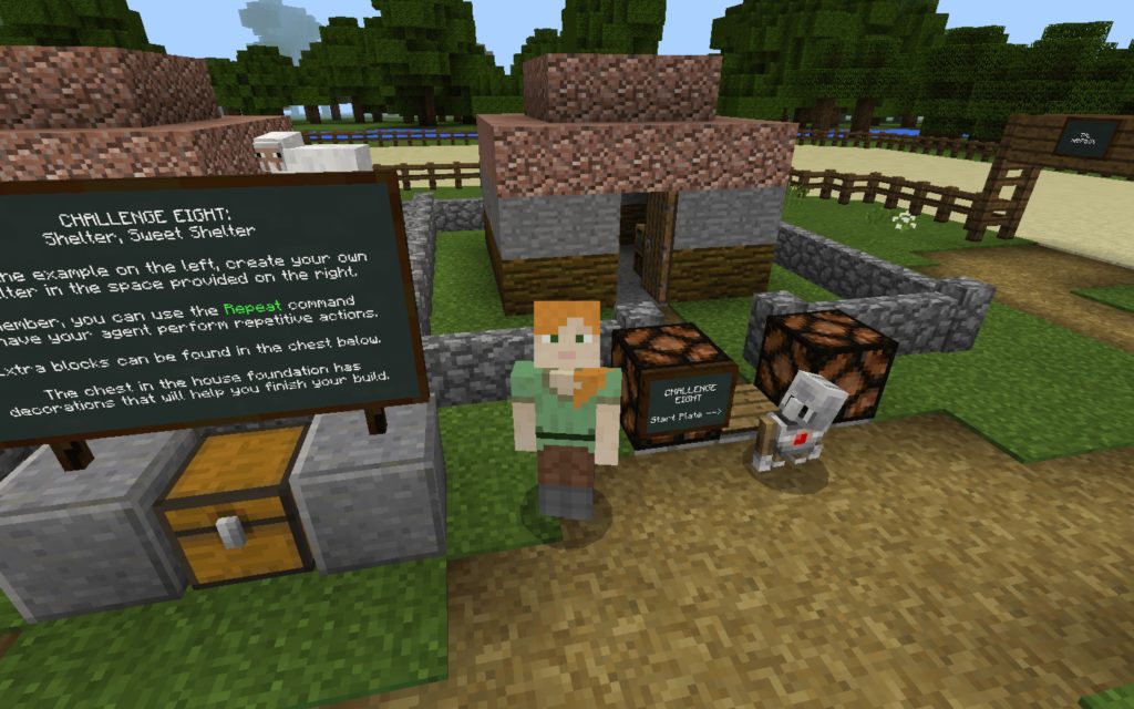 Screenshot of a minecraft Tynker challenge