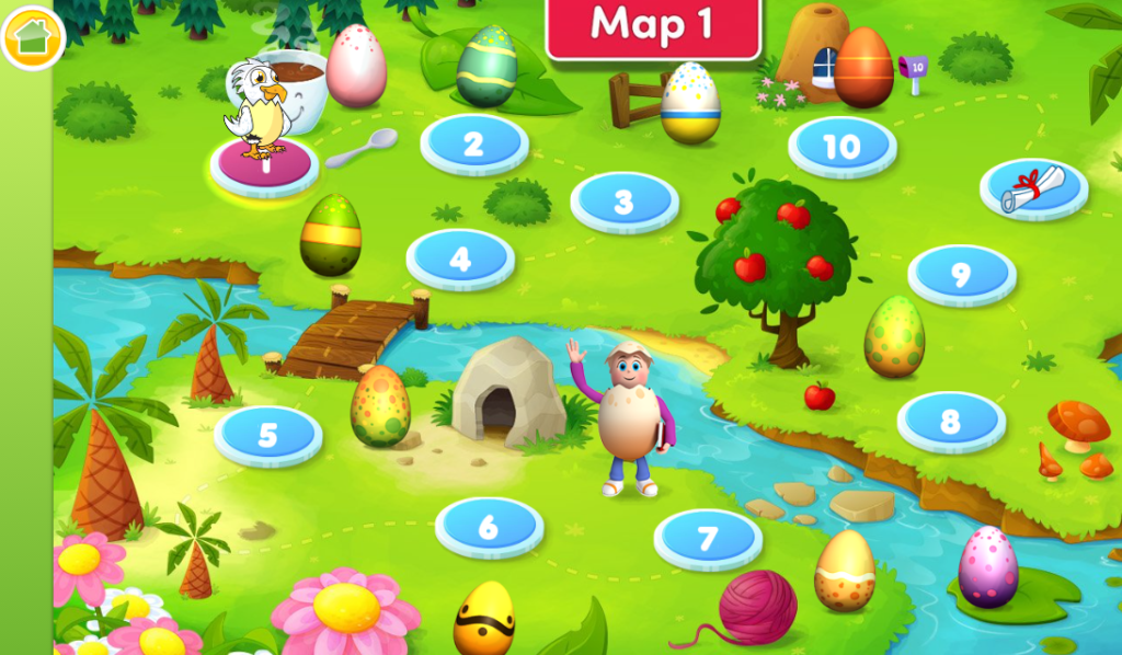 screenshot of reading eggs map showing learning pathway