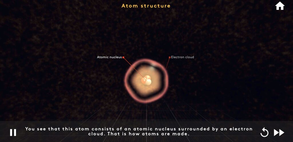 screenshot of mel science VR exploring atomic structure 