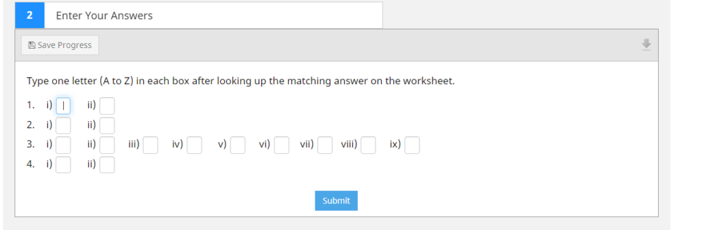 screenshot of ctcmath answer section