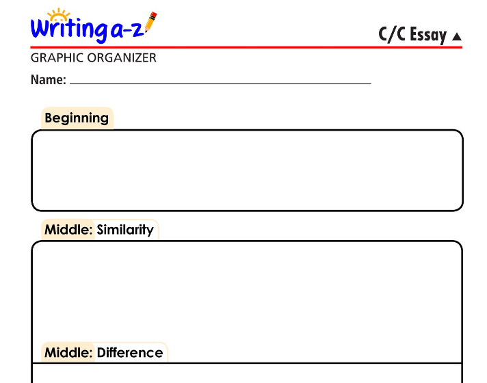 Screenshot of Writing A-Z Graphic Organizer