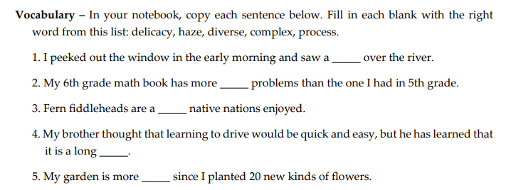 screenshot of vocabulary work in notgrass history