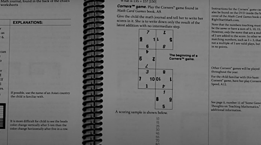 right start math picture of use of card game in lesson