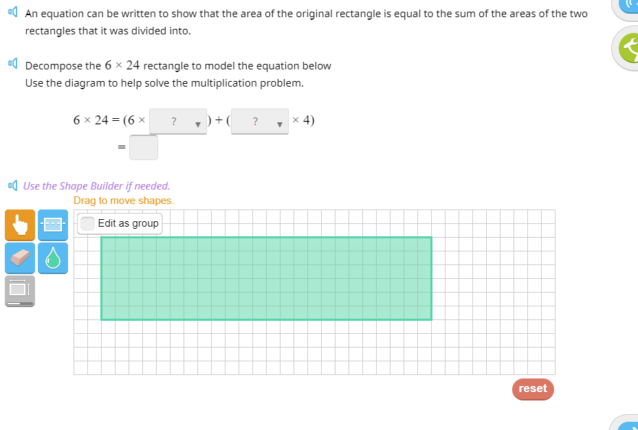 screenshot of redbird math manipulatives tool