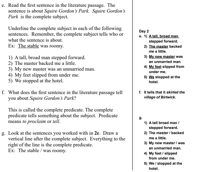  screenshot of learning language arts through literature teachers guide showing look and feel