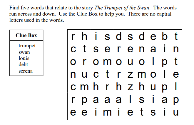 screenshot of word jumble enrichment activity found in llatl student book