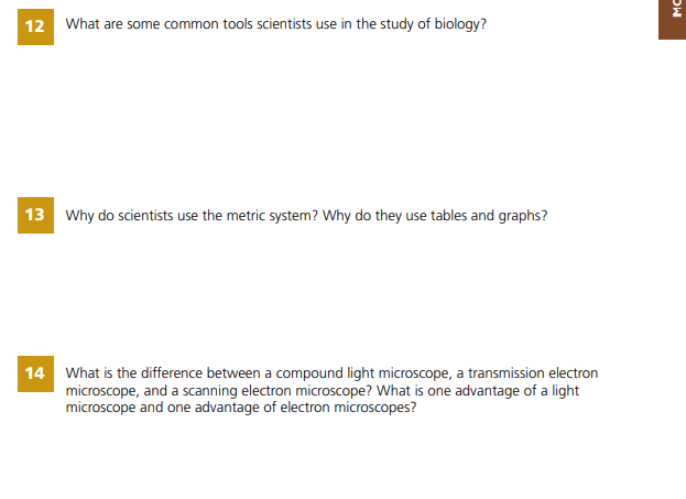 screenshot of Exploring Creation with Biology 3rd edition student notebook showing study questions and room for answer