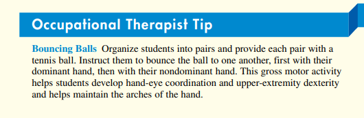 screenshot example of occupational therapy tips in zaner bloser handwriting teacher's guides