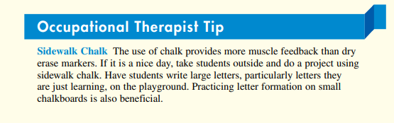 example of occupational therapy tips from zaner bloser handwriting