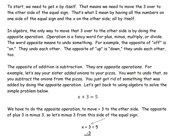 screenshot of learn math fast lesson showing easy to understand teaching style