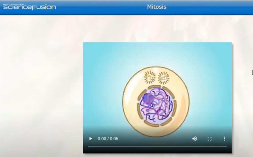 screenshot of digital lesson from science fusions online courses