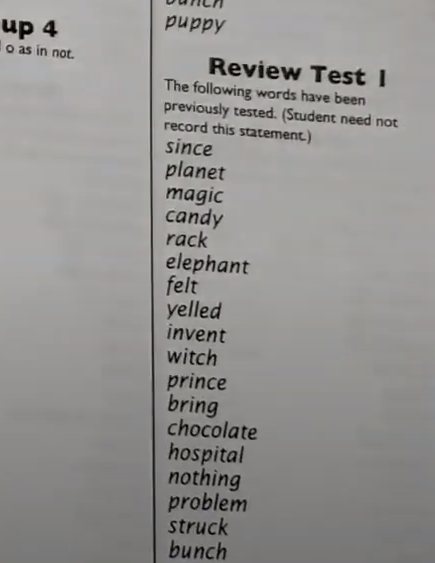 picture of review test in spelling power