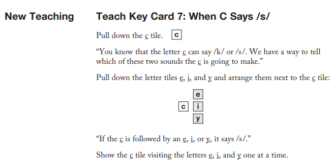 screenshot showing scripted teaching style of all about spelling