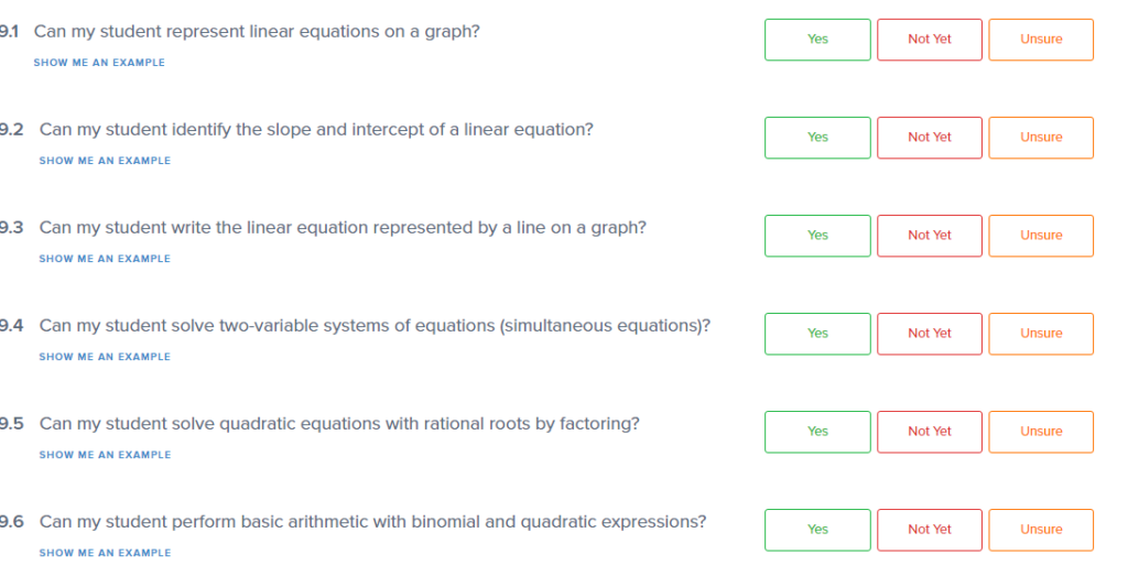 screenshot of math u see placement test