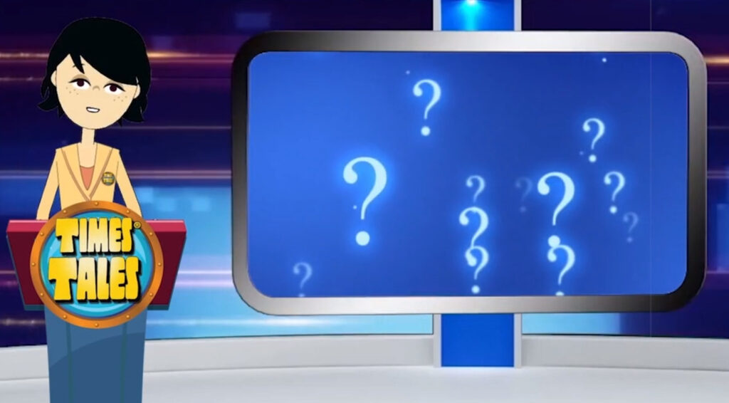 screenshot of times tales video lesson game show quiz