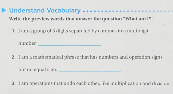 picture of go math vocabulary exercise 