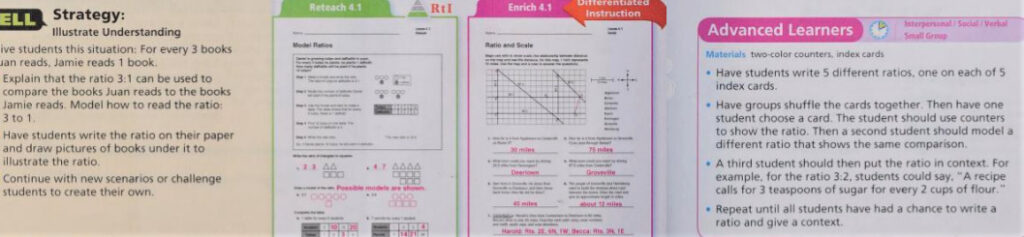 picture showing differentiation ideas in go math teacher's edition