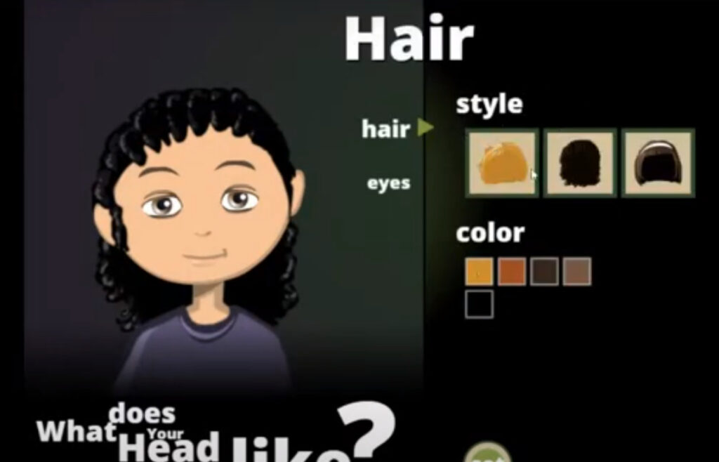 screenshot showing student avatar in time4mathfacts