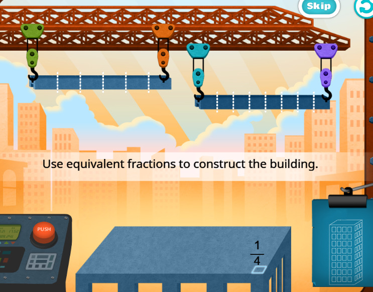 screenshot of redbird math using games to help students practice math skills