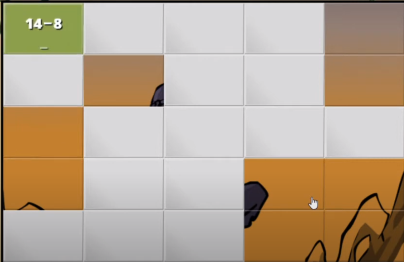screenshot of puzzle game practice in time 4 math facts