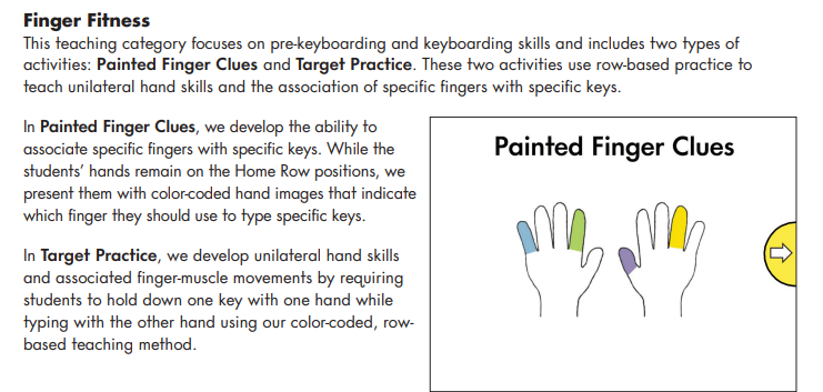 screenshot of teacher's guide for keyboarding without tears for grade 3