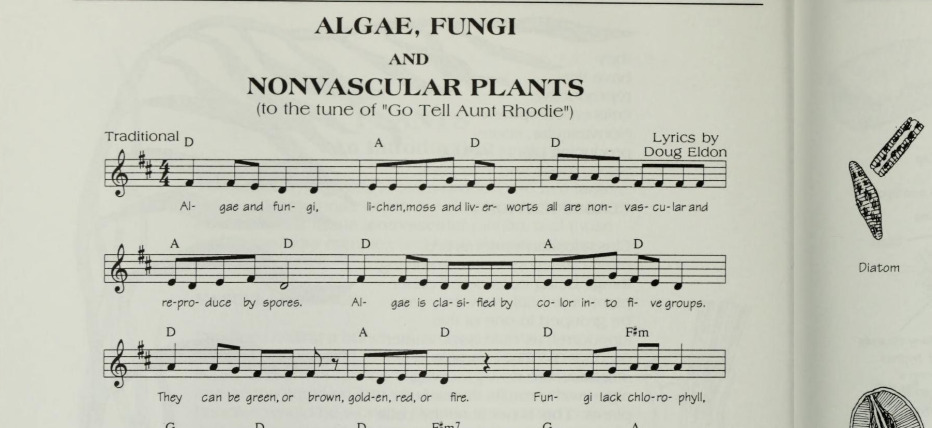 picture of lyrical life science song including sheet music and lyrics