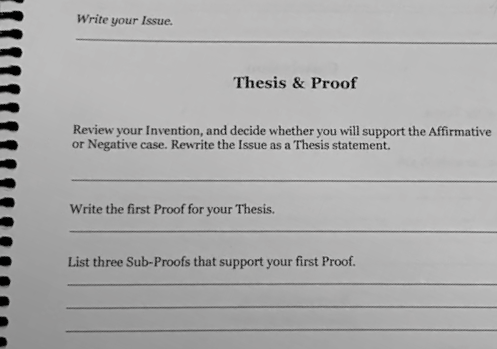 picture of guiding questions in lost tools of writing student workbook