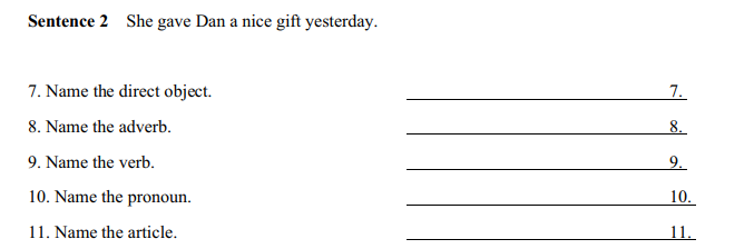 screenshot of placement test from Winston Grammar demonstrating typical style of questions