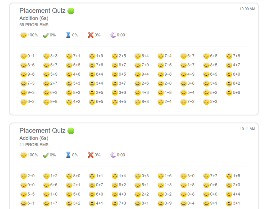 screenshot of easy to understand progress tracking in xtramath 