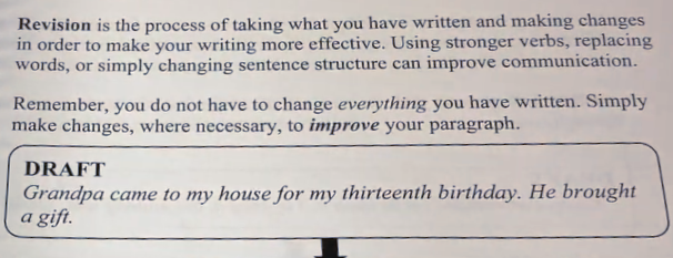 picture example of writing curriculum teaching revision as a part of the writing process