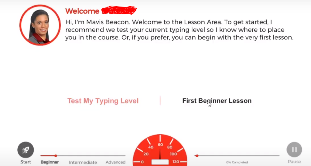 screenshot of diagnostic test in mavis beacon teaches typing