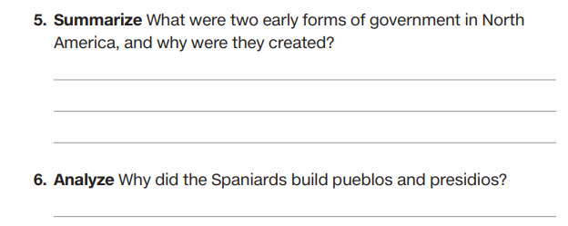 example of assessment questions found in myworld curricula