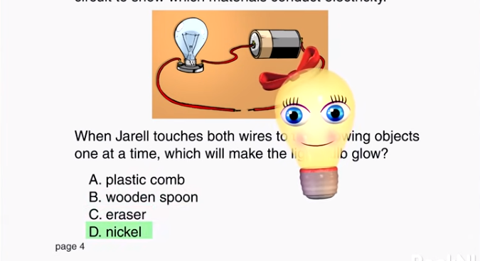 screenshot from rock n learn video showing step by step solutions for test