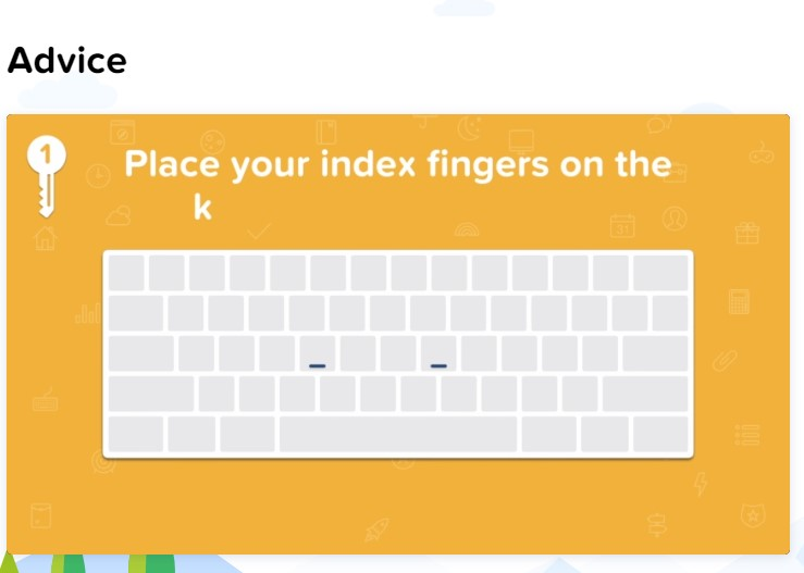 screenshot of video instruction in my typing pal