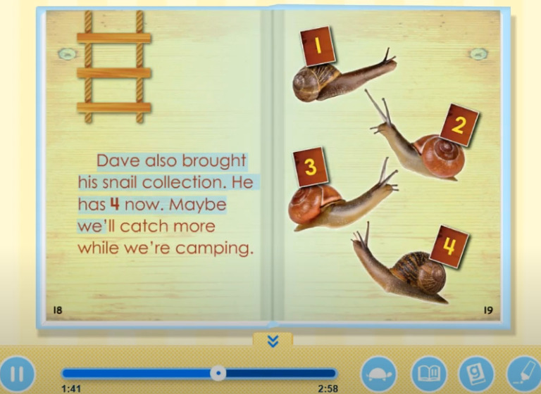 screenshot of abcmouse teaching numbers through read alouds
