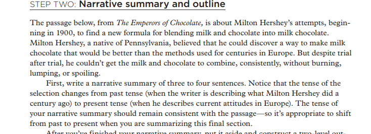 screenshot of history text used as part of writing with skill exercise
